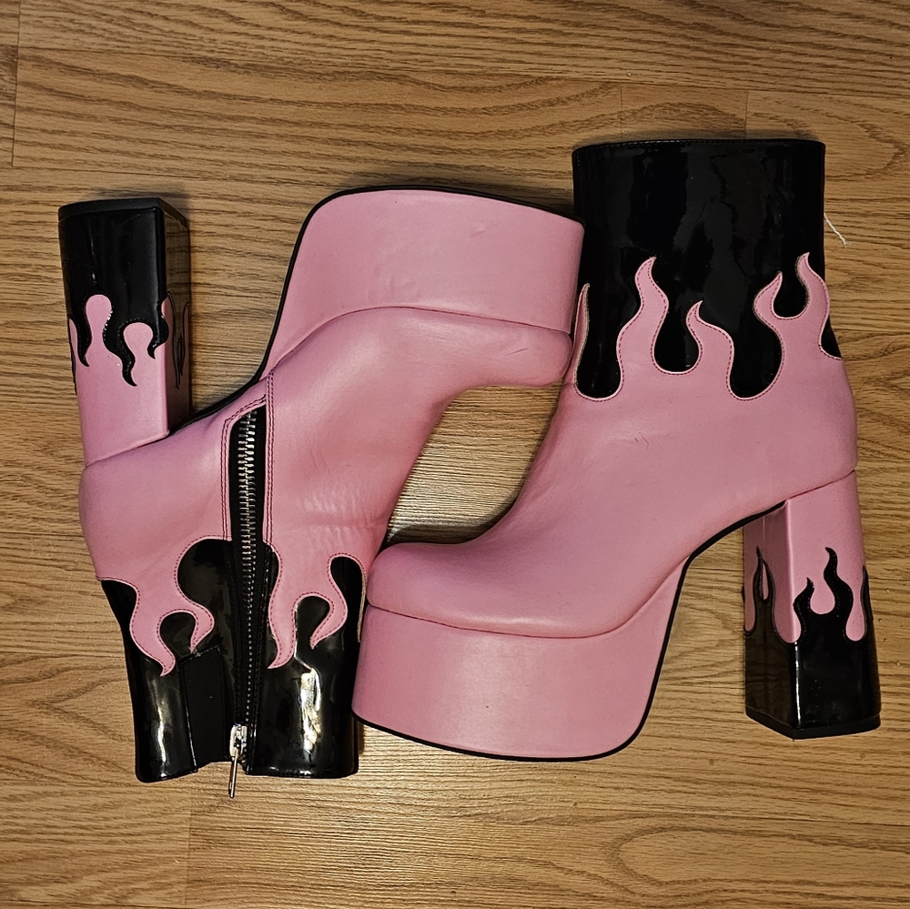 Platform Pink Flame Boots